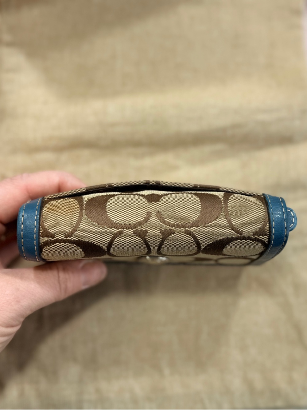 Coach Signature Jacquard Trifold Wallet - Picture 6 of 10